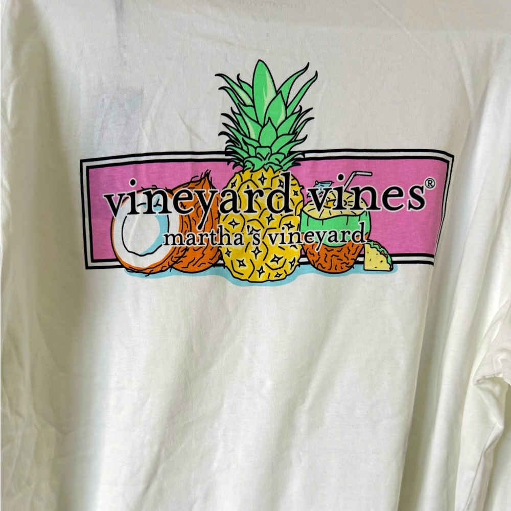 Vineyard Vines NWT white long sleeve with fruit design on back